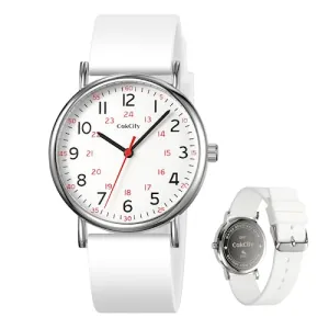 CakCity Nurse Watch for Medical Professionals, Students,Doctors, Women Men, 38mm Watch, Easy to Read Dial, Second Hand and 24 Hour,Soft and Breathable Silicone Band,Water Resistant