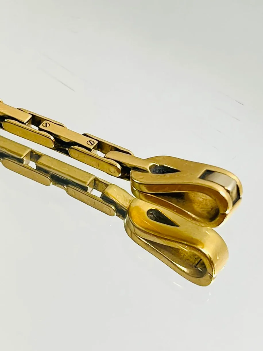 Cartier 18k Gold Agrafe Bracelet & Logo Charm