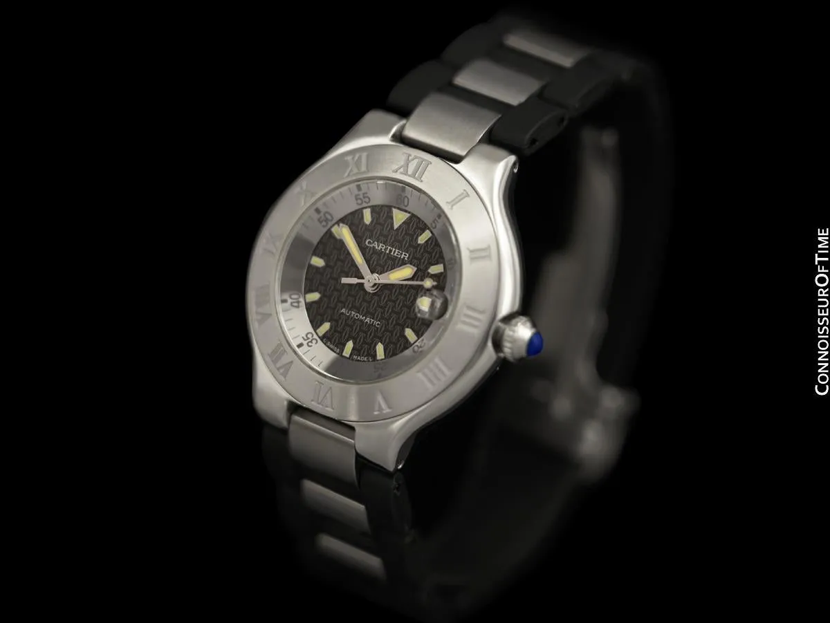 Cartier 21C Mens Autoscaph Automatic Watch, Ref. 2427 - Stainless Steel
