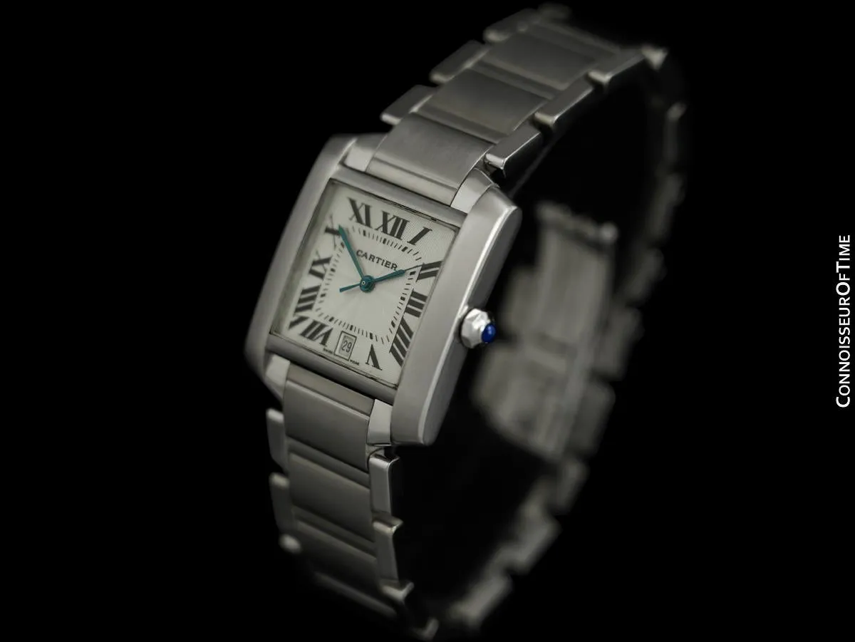 Cartier Tank Francaise Mens Automatic Stainless Steel Watch - W51002Q3