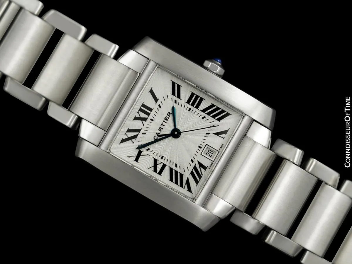 Cartier Tank Francaise Mens Automatic Stainless Steel Watch - W51002Q3
