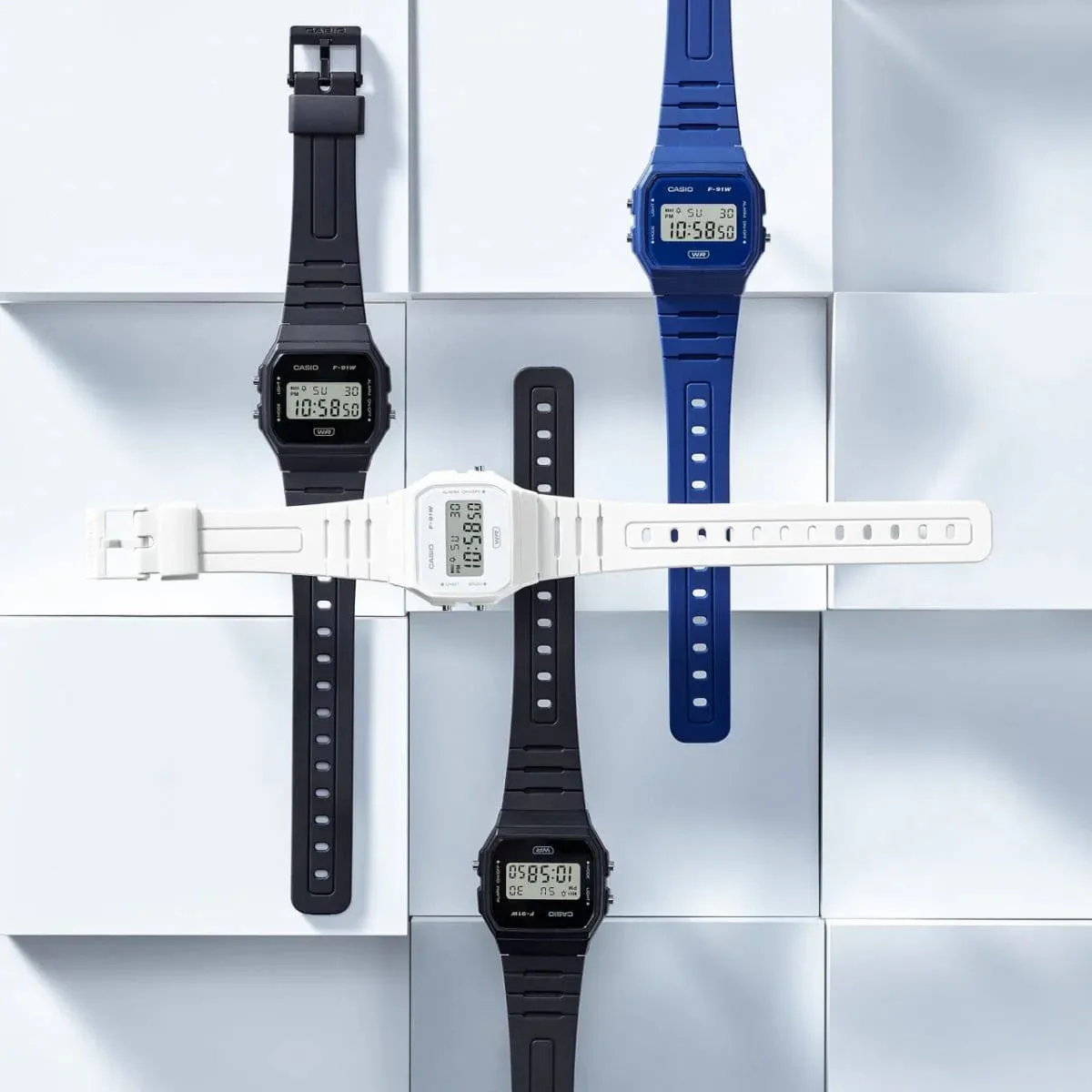 Casio Vintage Blue Digital Watch - F91WB-2A