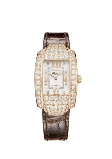 Chopard La Strada Quartz Mother of Pearl Diamond Dial 18K Rose Gold Ladies Watch 419403-5004