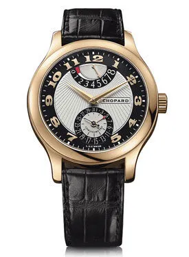 Chopard L.U.C Quattro Mark II Silver and Black Dial Black Leather Men's Watch 161903-5001