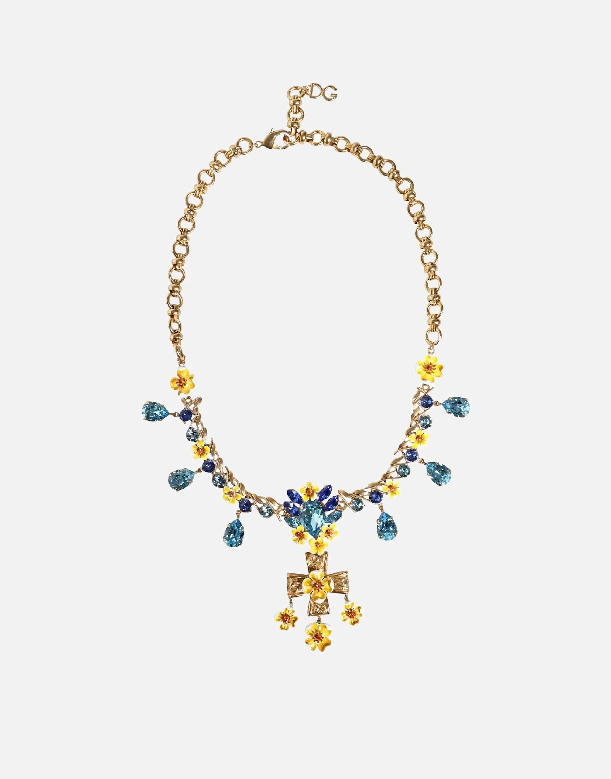 Cross Pendant Necklace With Crystal Embellishments