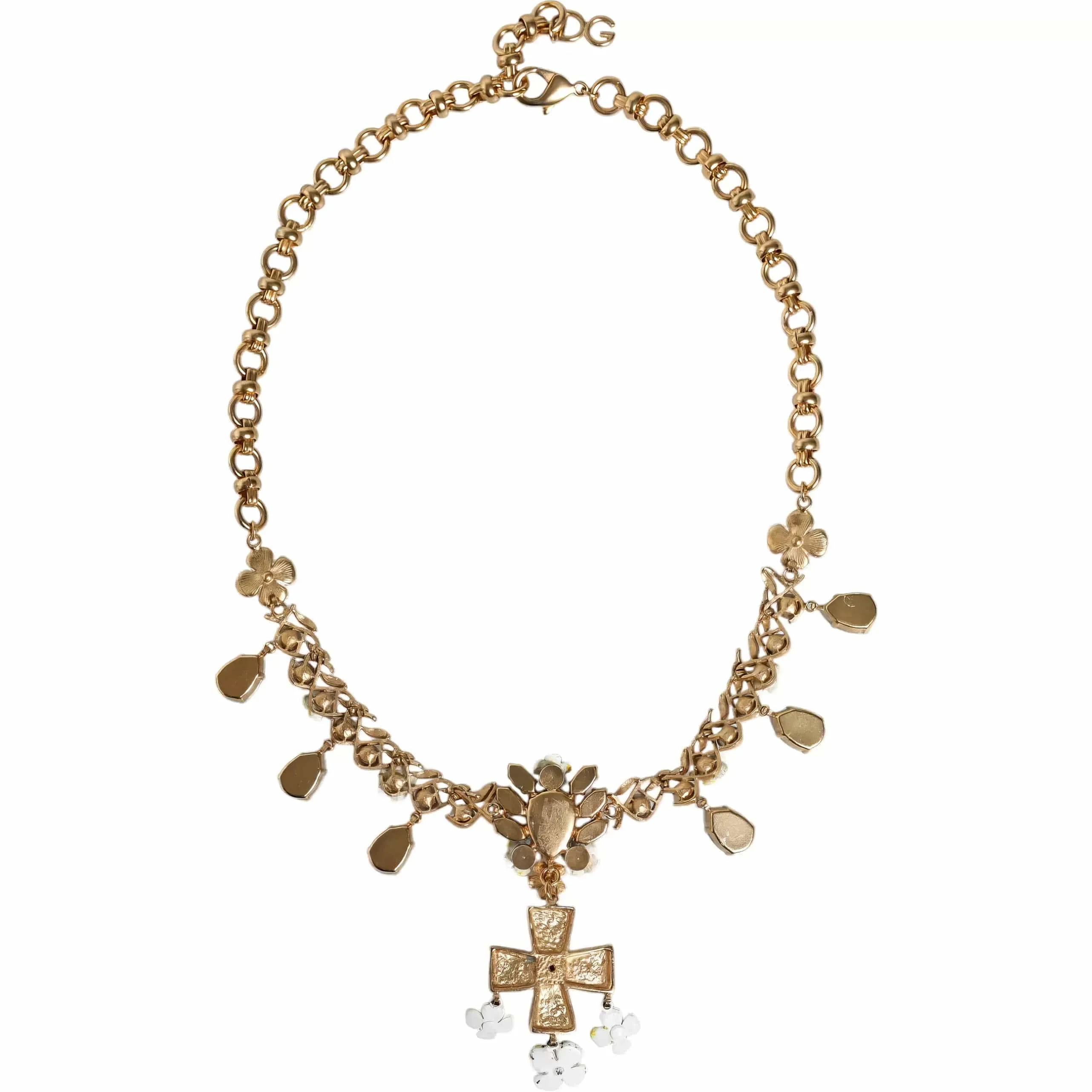 Cross Pendant Necklace With Crystal Embellishments