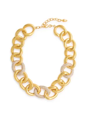 Crystal-embellished chain necklace