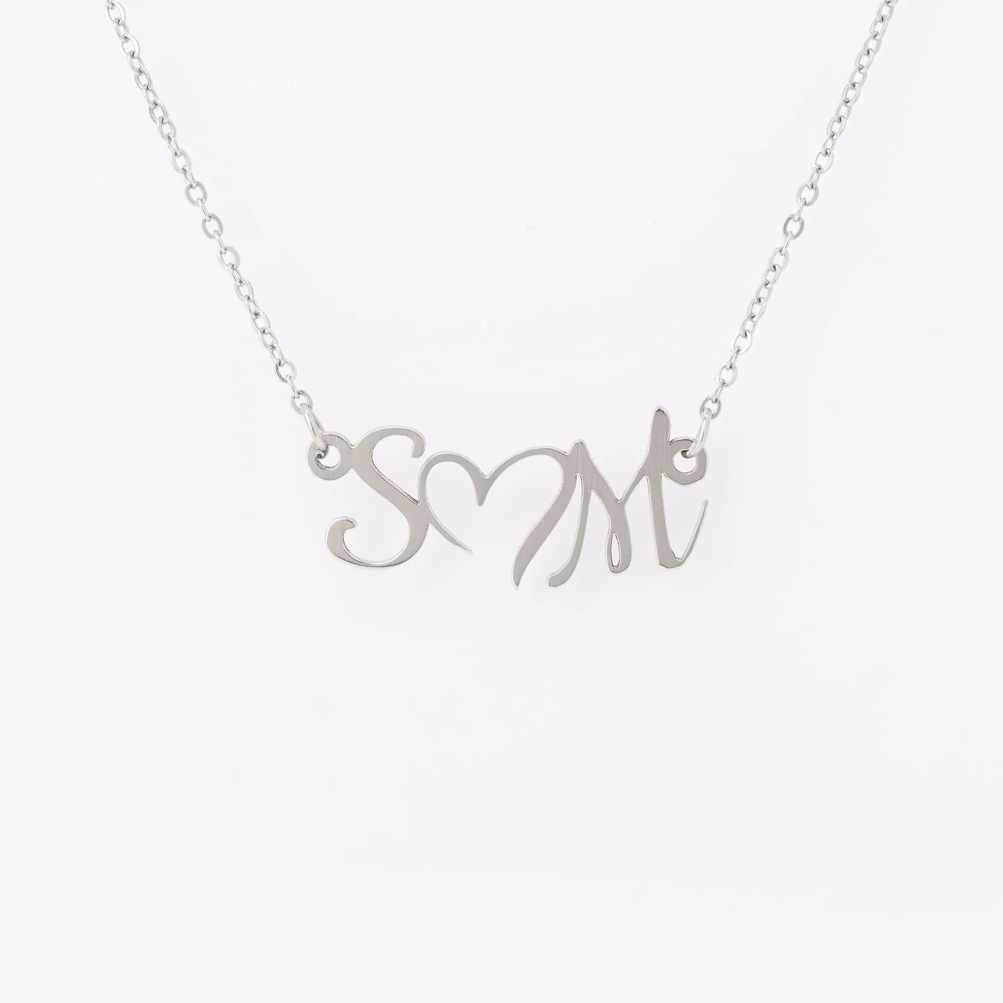 Double Initial Heart 18k Gold Necklace