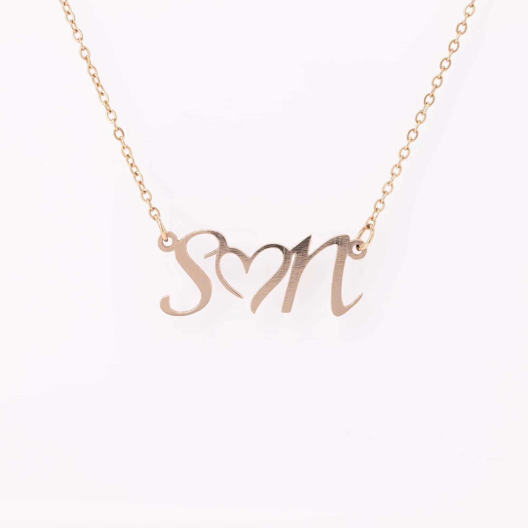 Double Initial Heart 18k Gold Necklace