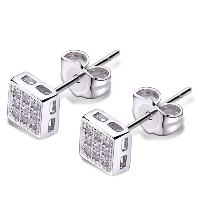 DreamCarnival 1989 Square Stud Earrings for Women Classic Luxury Sparkling Cubic Zircon Paved Setting Boucles d'oreilles brincos
