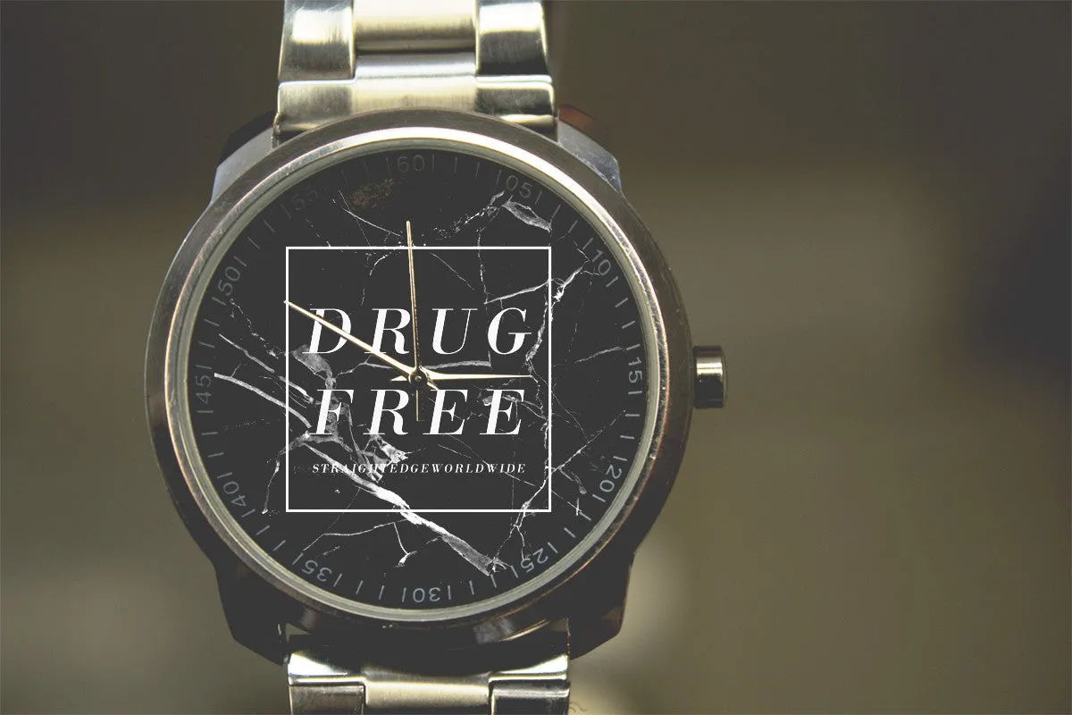 Drug Free Marble Stainless Steel Watch