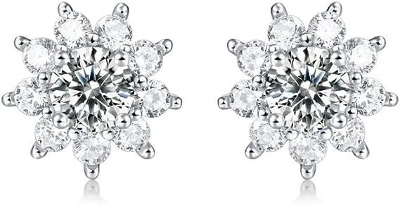 Earrings for Women Stud Moissanite Diamond 1 Carat