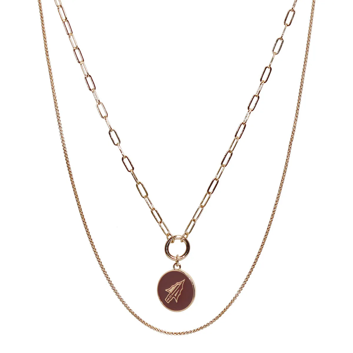 Emerson Street Enameled Arrowhead Charm Double Stranded Necklace