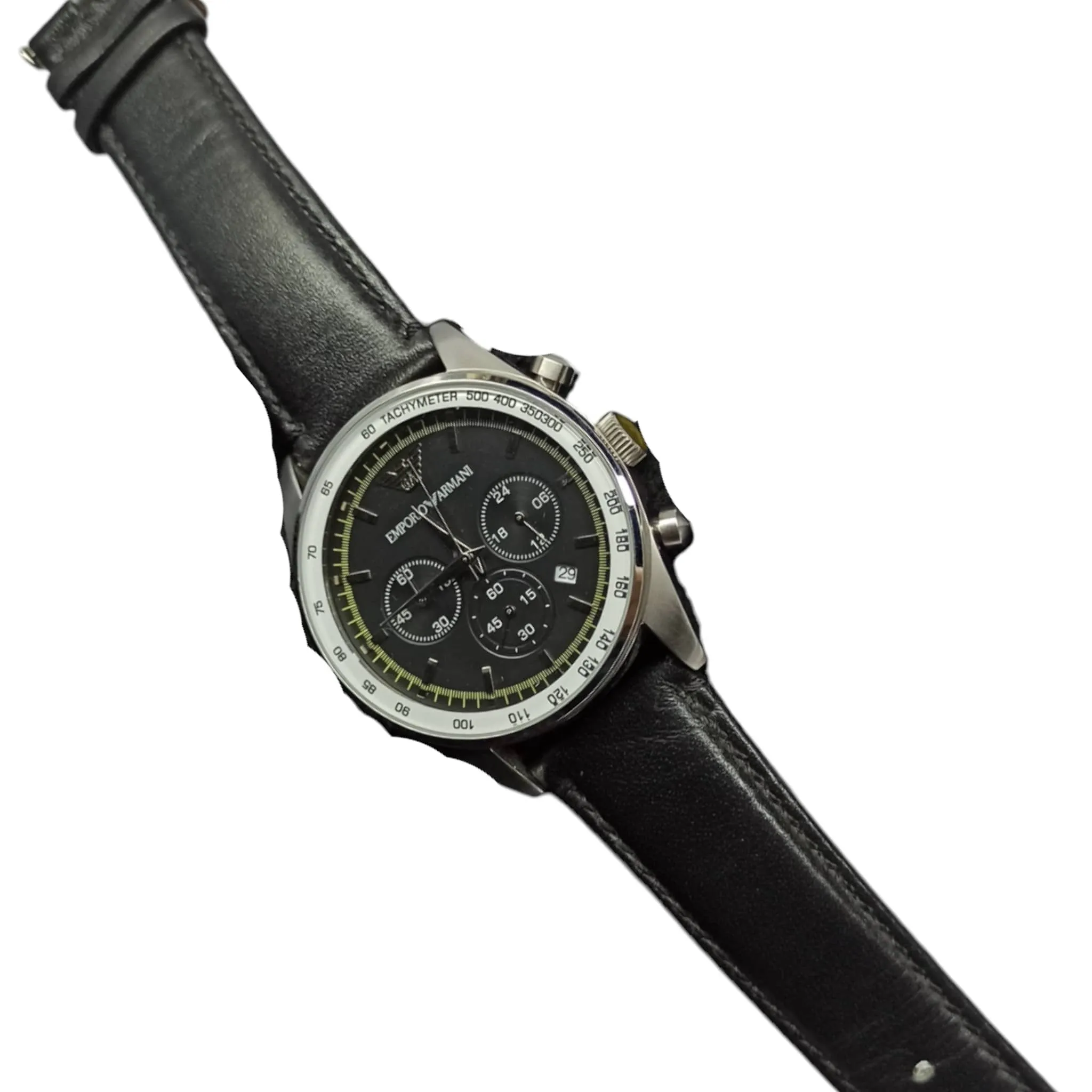 Emporio Armani – Master Quality – Chrono graph – Black/Green – Strap – Men’s Watch