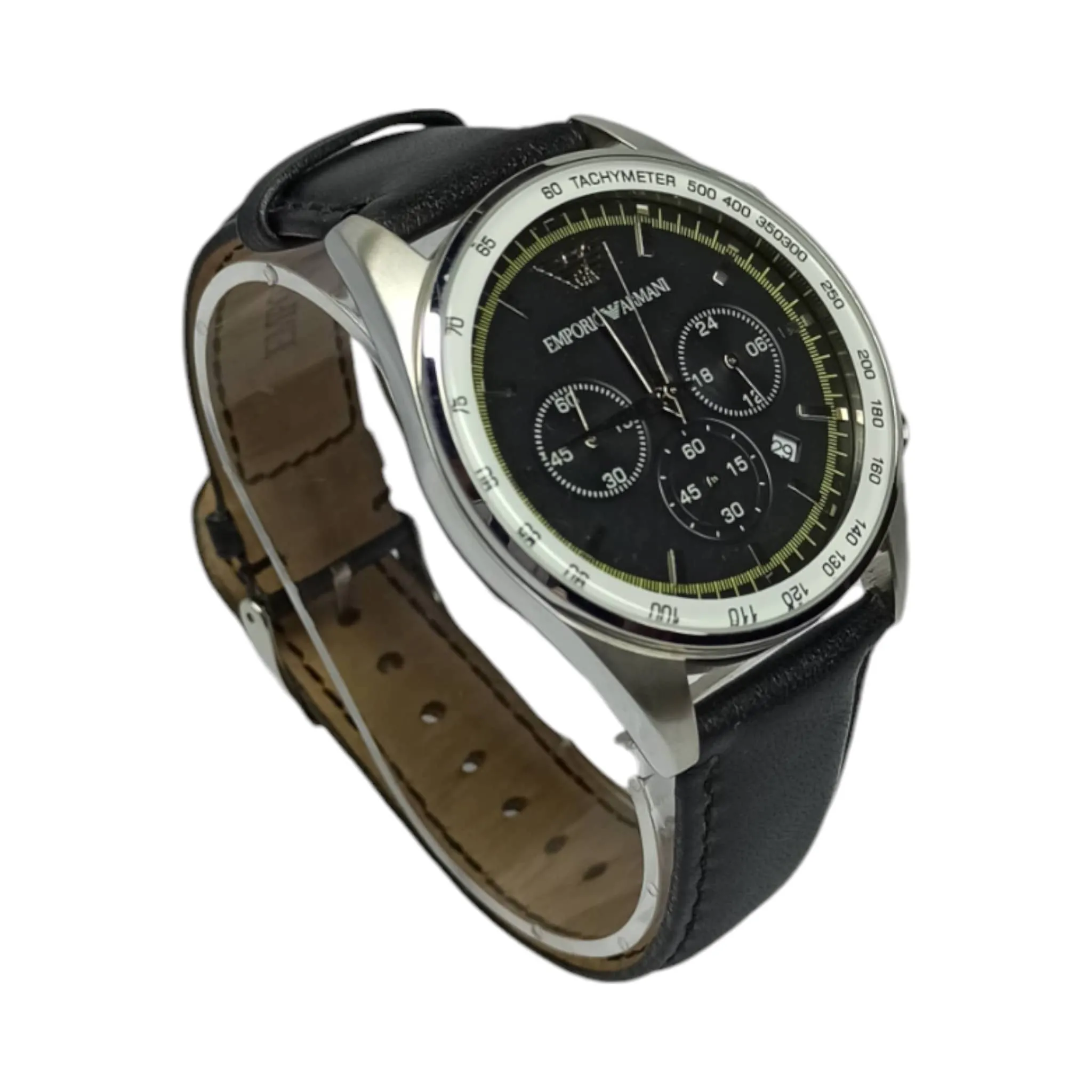 Emporio Armani – Master Quality – Chrono graph – Black/Green – Strap – Men’s Watch