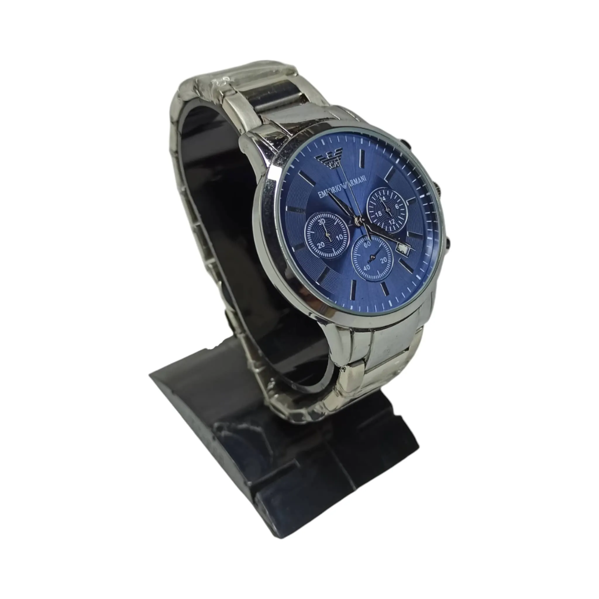 Emporio Armani – Master Quality – Chrono graph – Silver/Blue – Men Watch