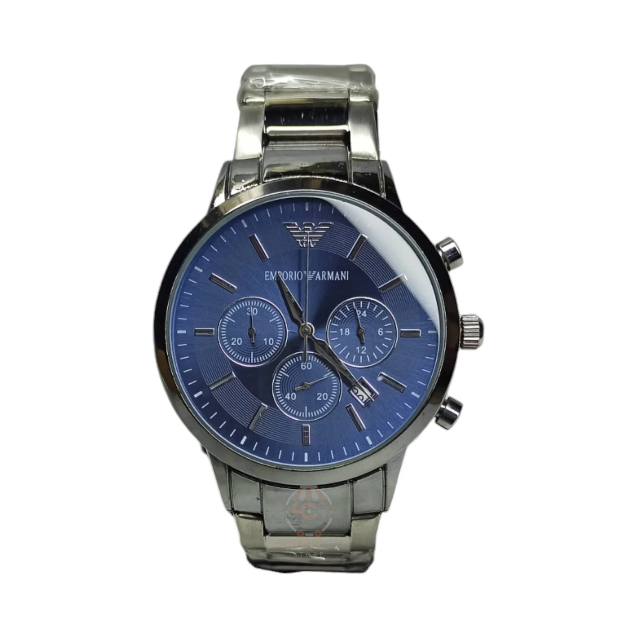 Emporio Armani – Master Quality – Chrono graph – Silver/Blue – Men Watch