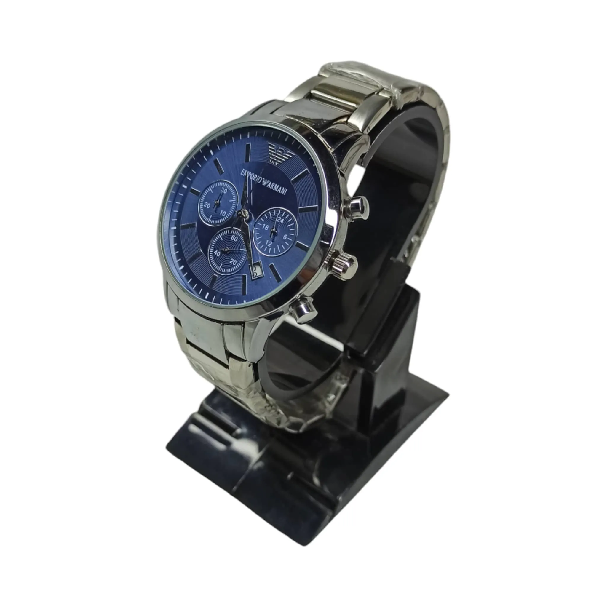 Emporio Armani – Master Quality – Chrono graph – Silver/Blue – Men Watch