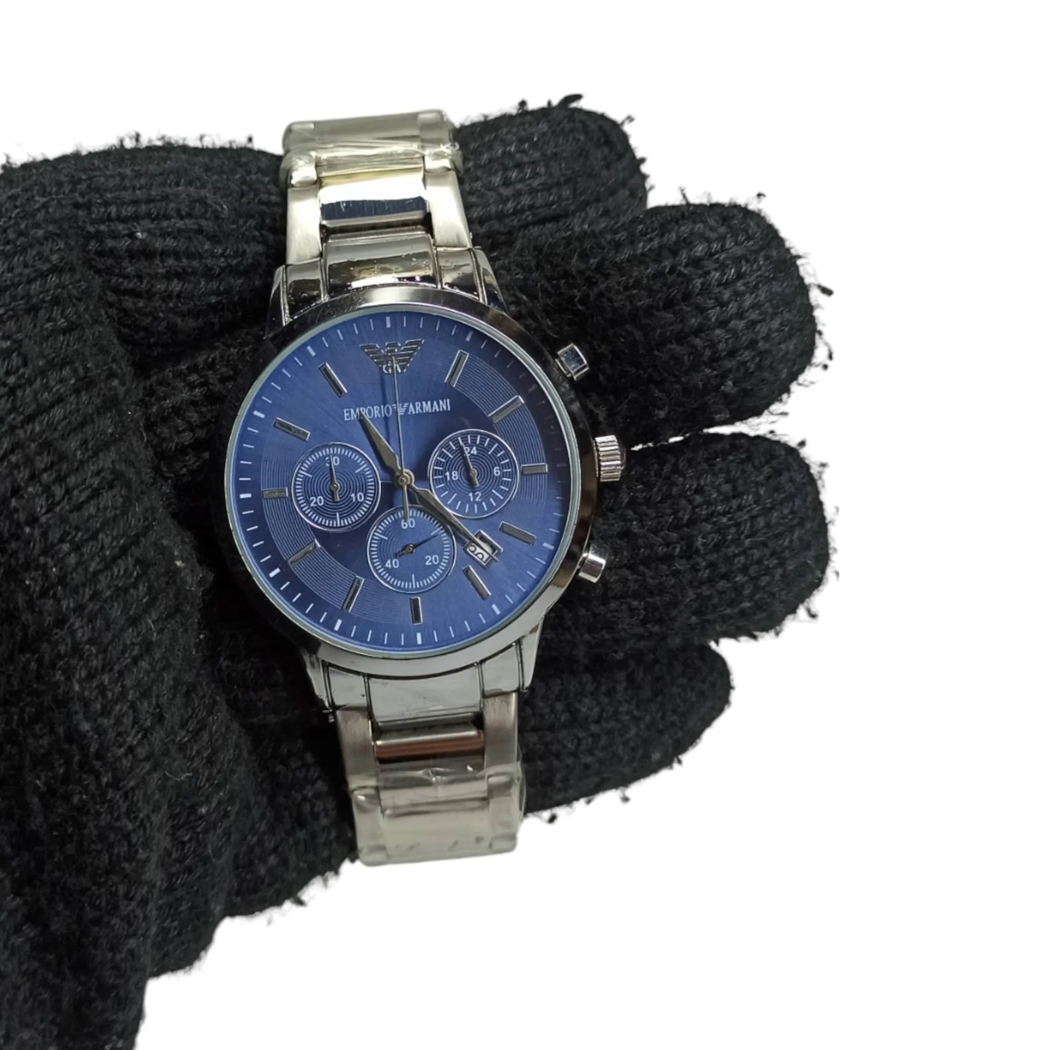 Emporio Armani – Master Quality – Chrono graph – Silver/Blue – Men Watch