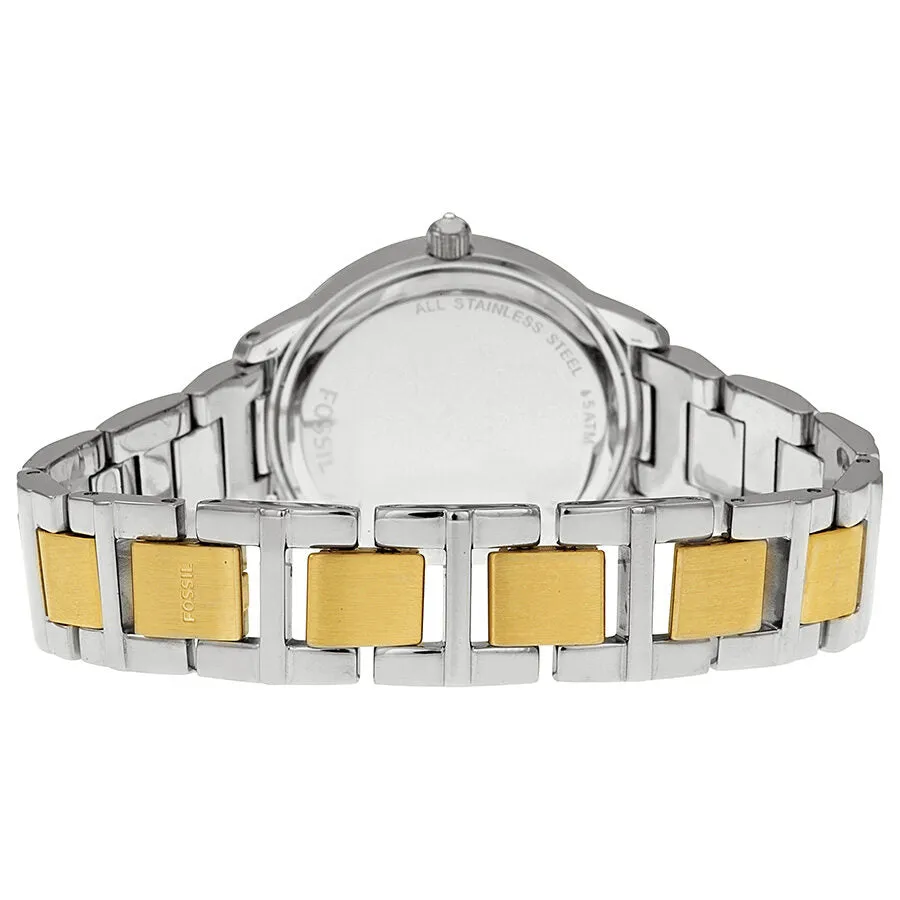 Fossil Crystal White Dial Two-tone Ladies Watch ES2409