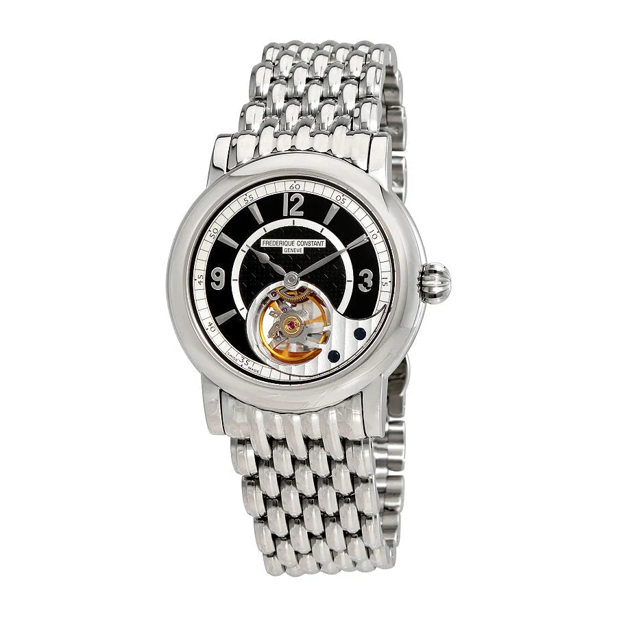 Frederique Constant Heart Beat Black and Silver Dial Men's Watch FC-930ABS4H6B