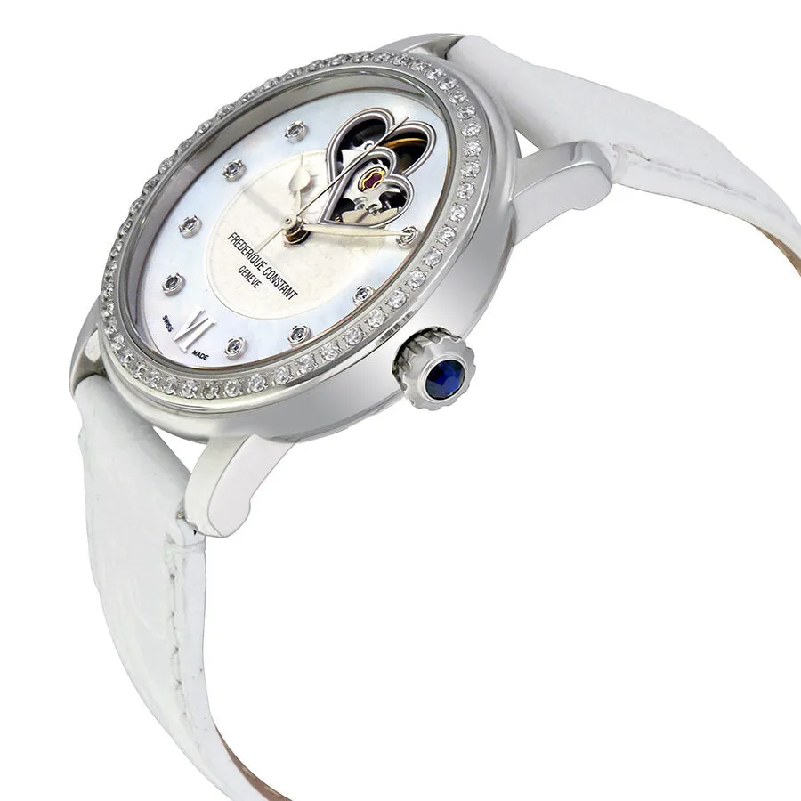 Frederique Constant Heartbeat Automatic Diamond Ladies Watch FC-310BDHB2PD6-WH