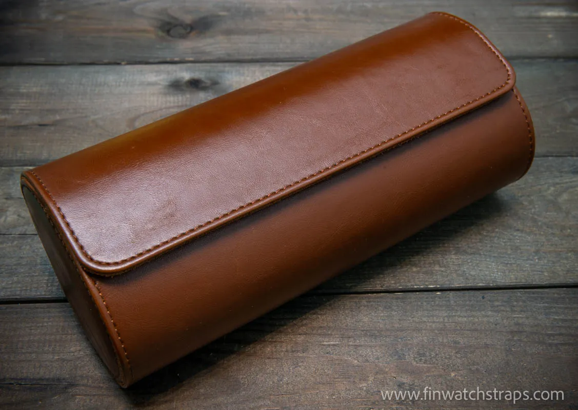 French Calf leather watch case for wrist watch organising (1, 2, 3 slots)