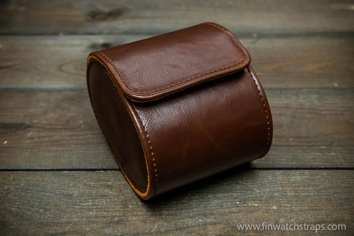 French Calf leather watch case for wrist watch organising (1, 2, 3 slots)