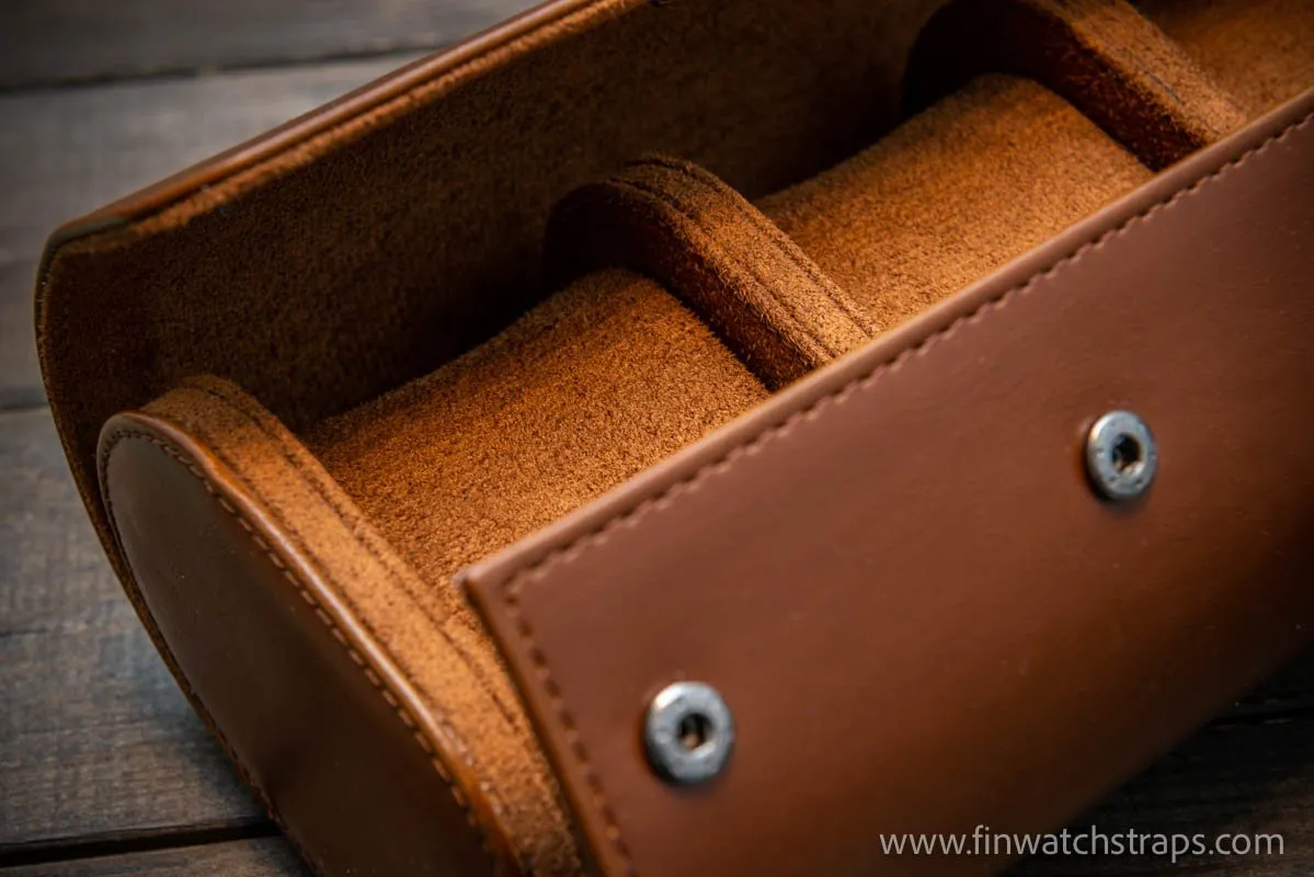 French Calf leather watch case for wrist watch organising (1, 2, 3 slots)