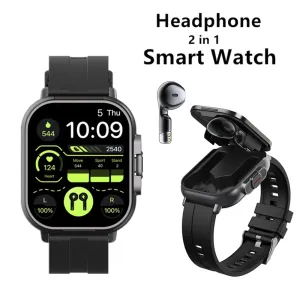 FusionTech TWS 2-in-1 Smartwatch with Wireless Bluetooth Earbuds - Ultimate Fitness and Connectivity