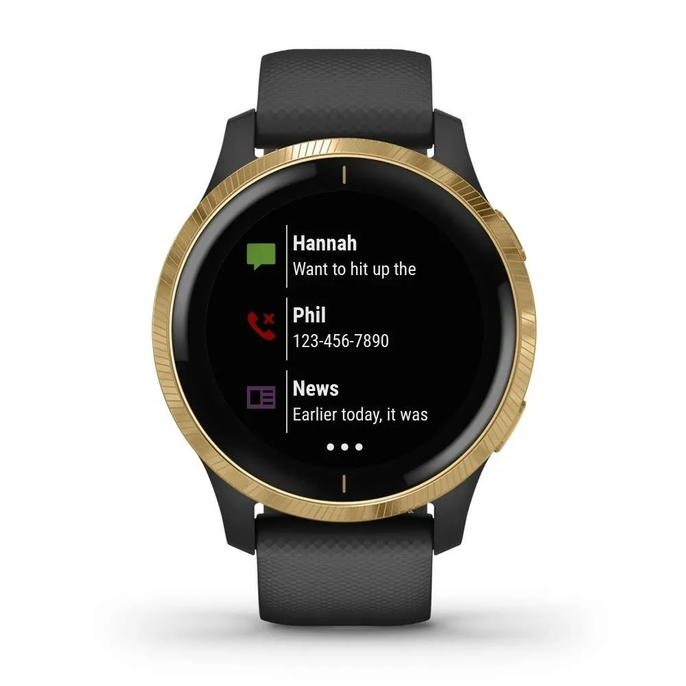 Garmin Venu Black Silicone Band Black Digital Dial Smart Watch - 010-02173-31