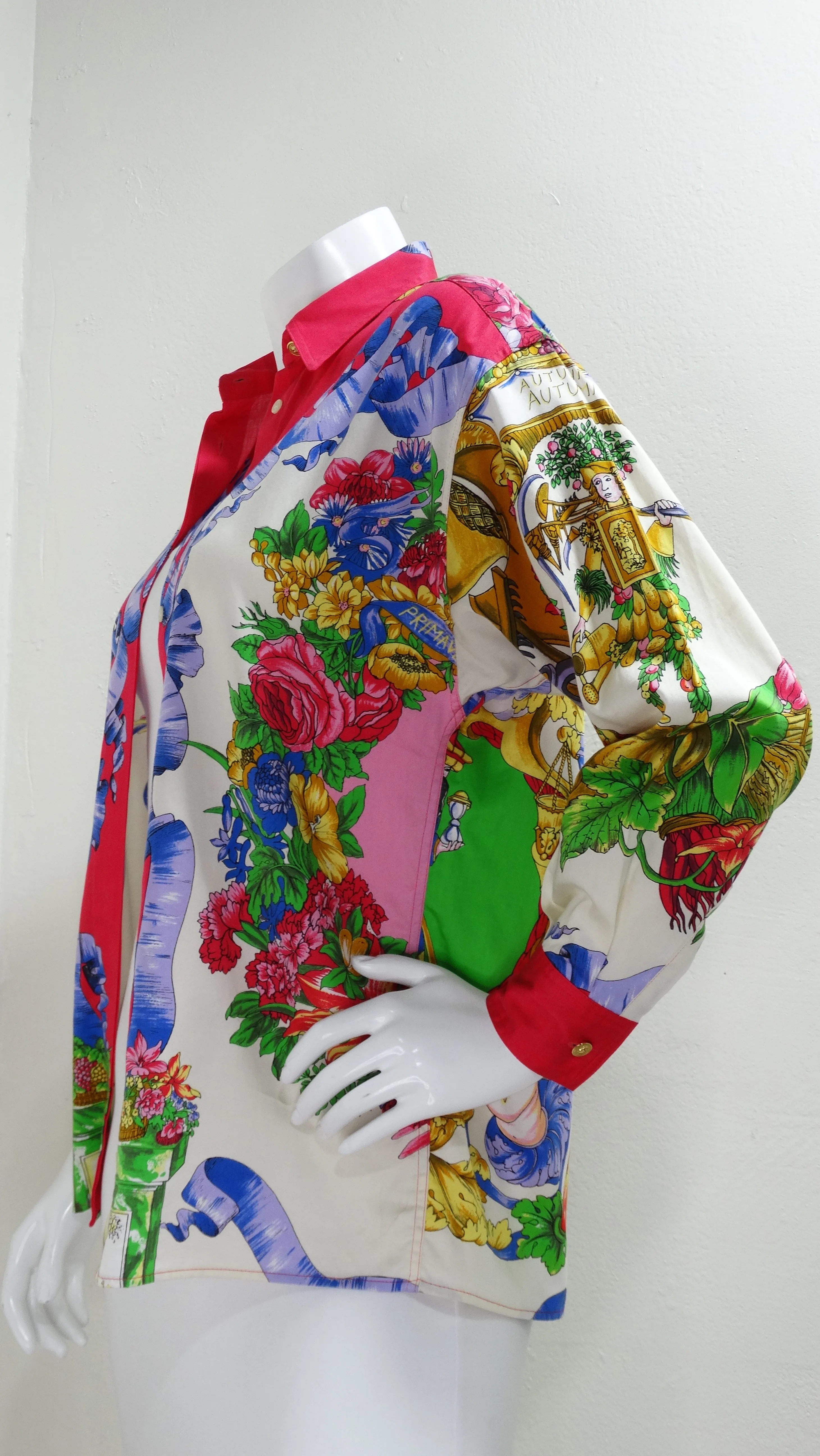 Gianni Versace Versus 1990's Print Blouse