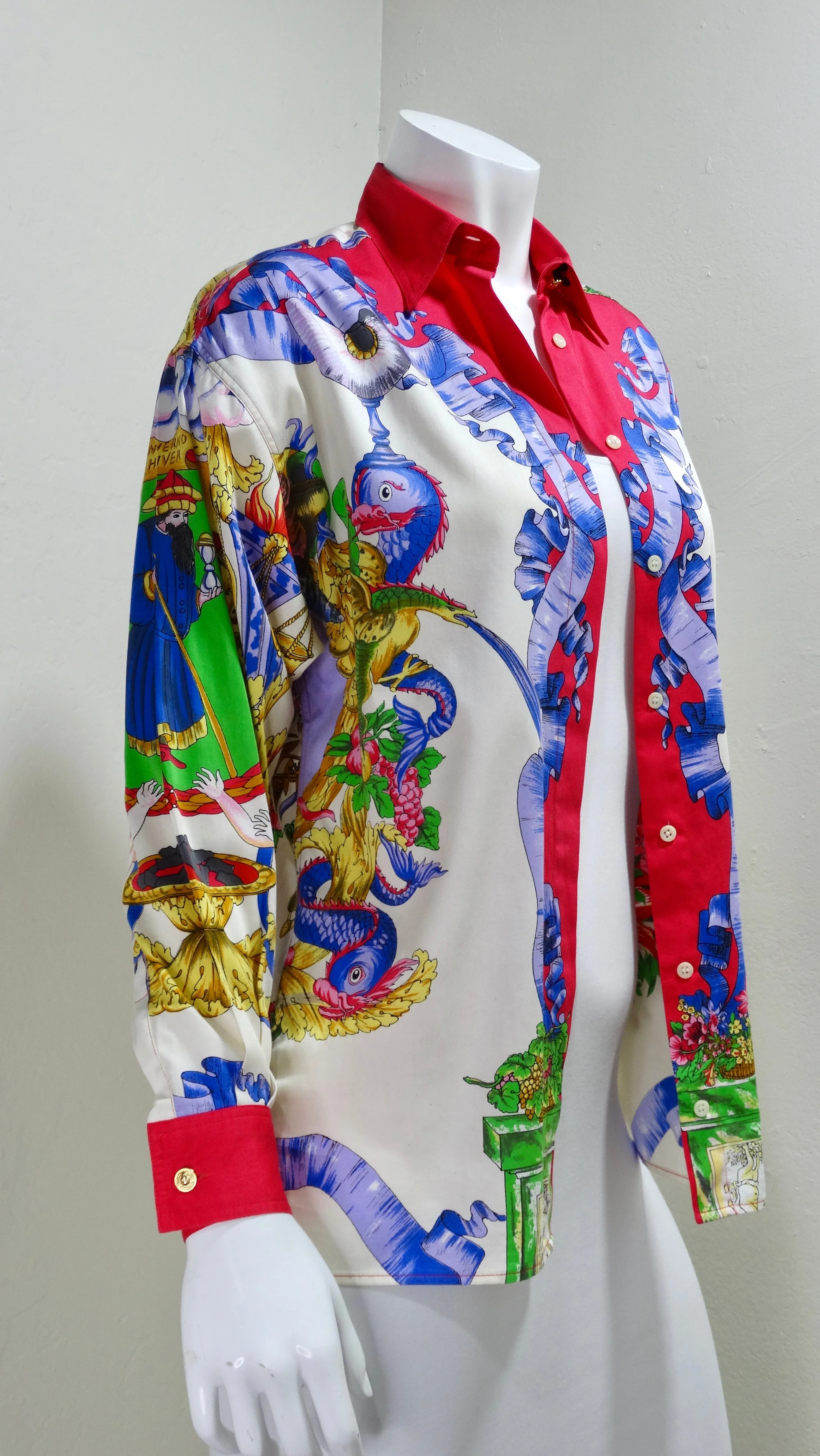 Gianni Versace Versus 1990's Print Blouse