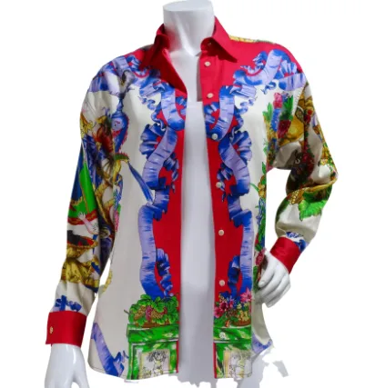 Gianni Versace Versus 1990's Print Blouse