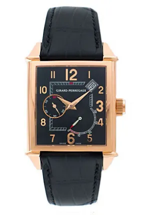 Girard Perregaux Vintage 1945 18kt Rose Gold Black Leather Men's Watch 25850-0-52-6456