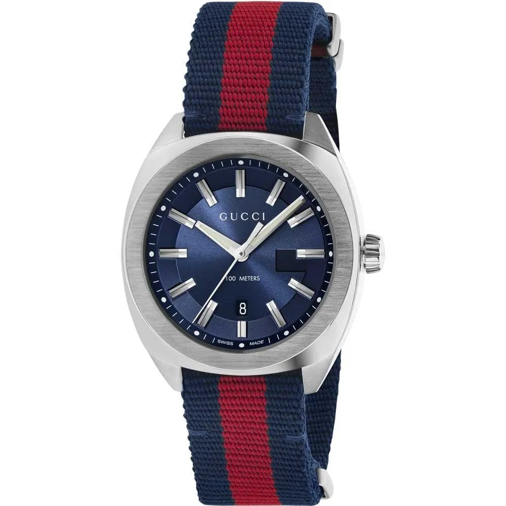 Gucci YA142304 Men's Watch GG2570 Blue Canvas
