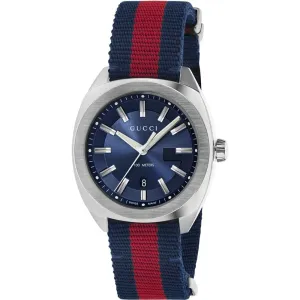 Gucci YA142304 Men's Watch GG2570 Blue Canvas