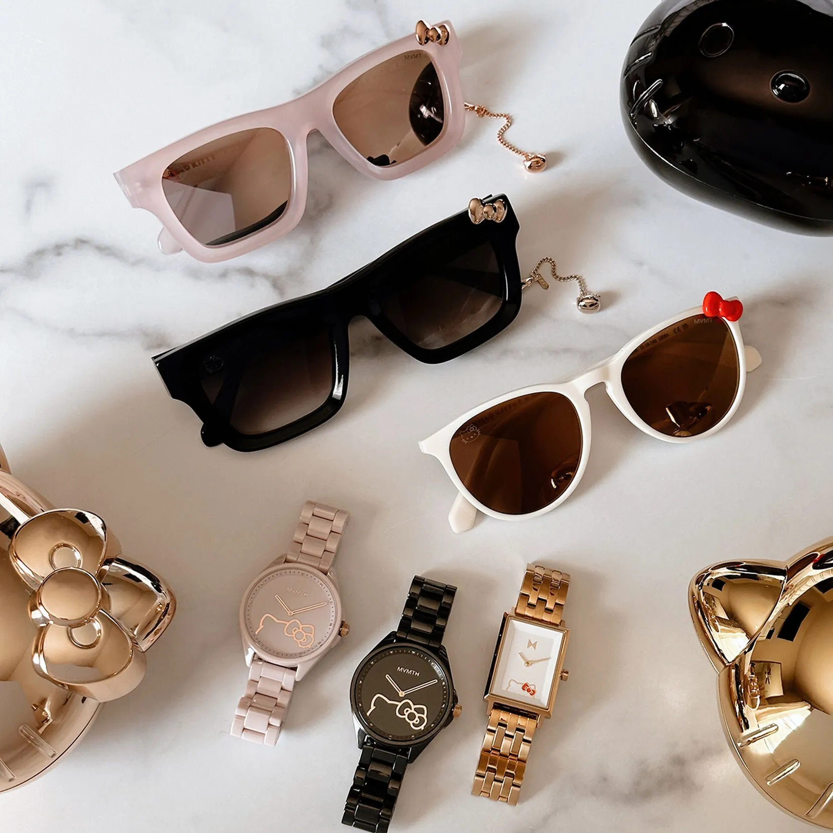 Hello Kitty x MVMT Ingram Sunglasses (Glossy White)