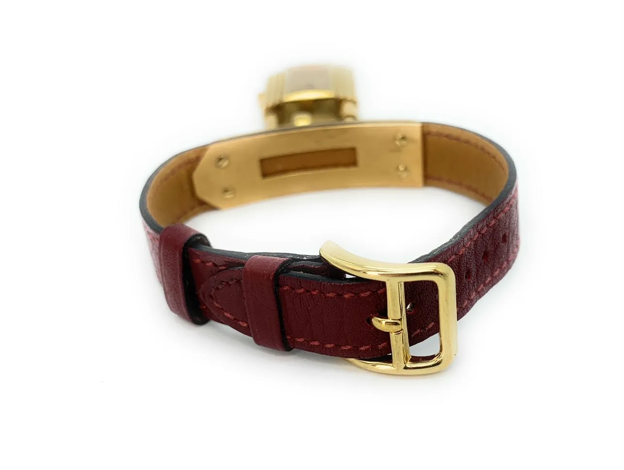 Hermès Kelly Watch Gold Lock With Barenia Calfskin Strap
