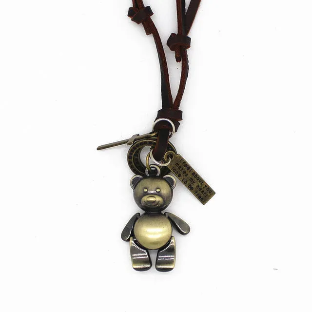 High Quality Fashion Long Necklace Real Leather Sweater Chain Robot For Women Men Pendant Necklace Jewelry