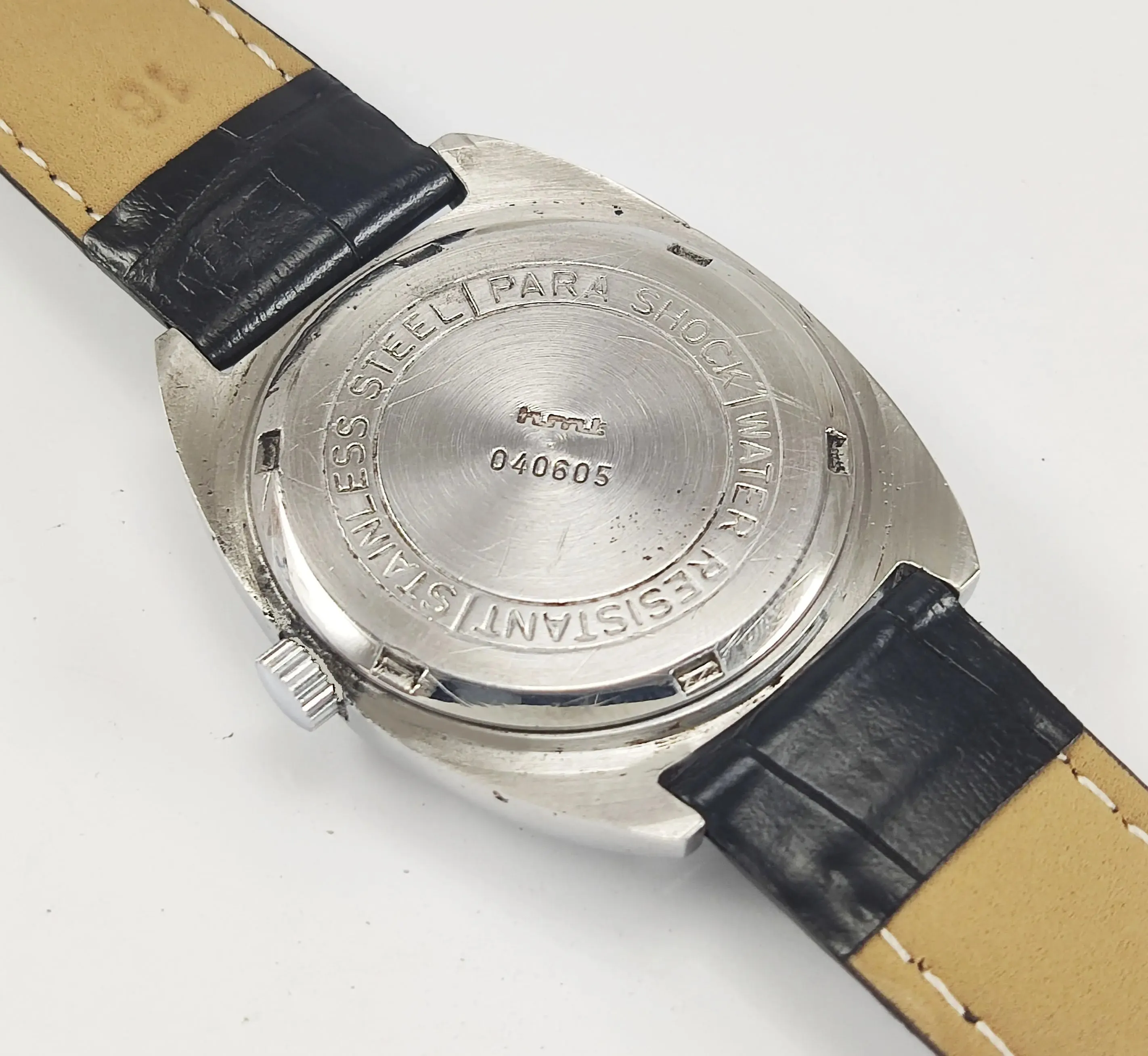 HMT Kohinoor Para Shock 17 Jewels Yellow Dial Mechanical Hand winding Men's Wrist Watch