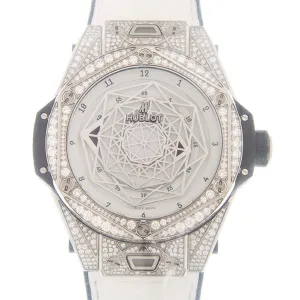 Hublot Big Bang Sang Bleu Automatic Diamond White Dial Unisex Watch 415.NX.2027.VR.1704.MXM18