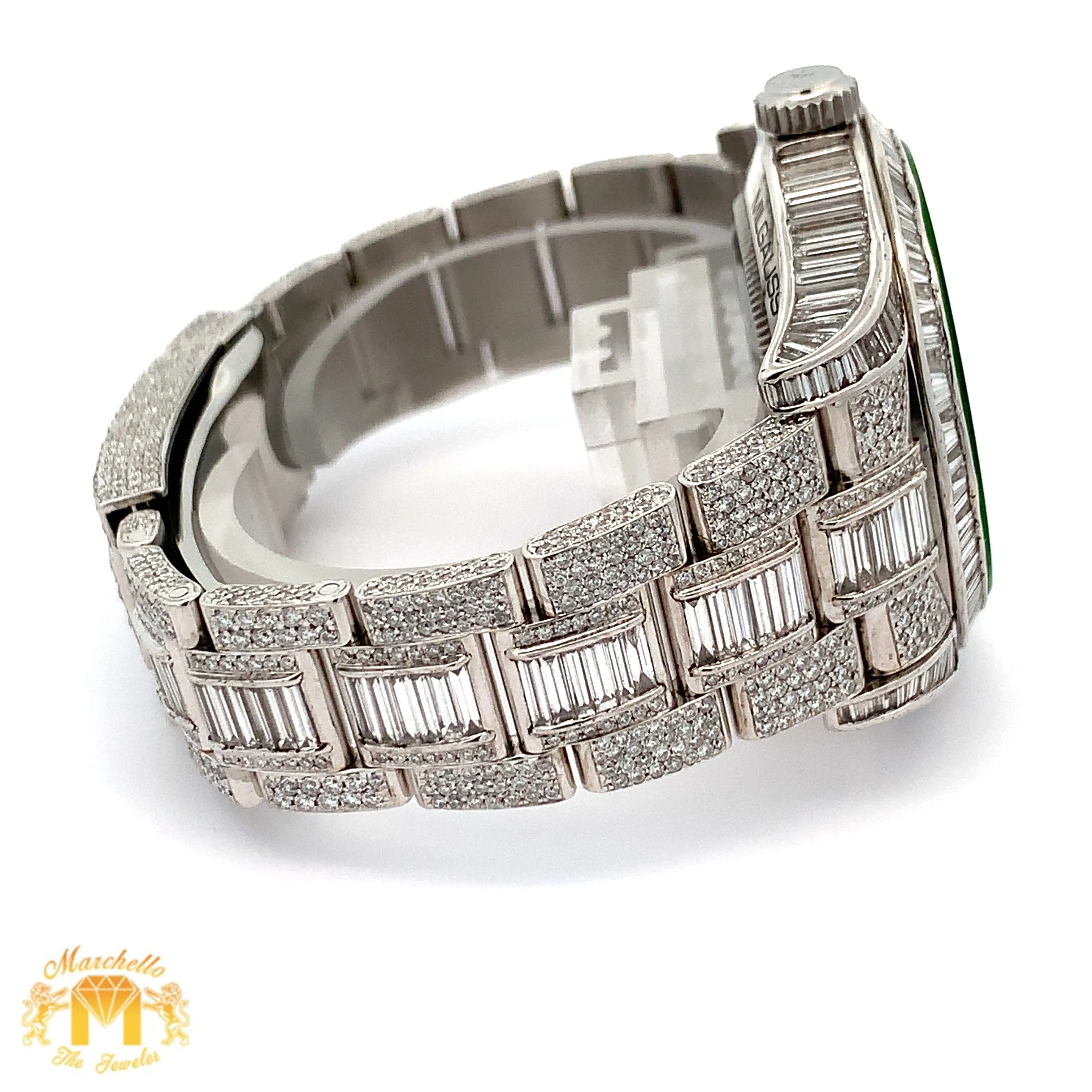 Iced out 40mm Rolex Diamond Watch with Stainless Steel Oyster Bracelet