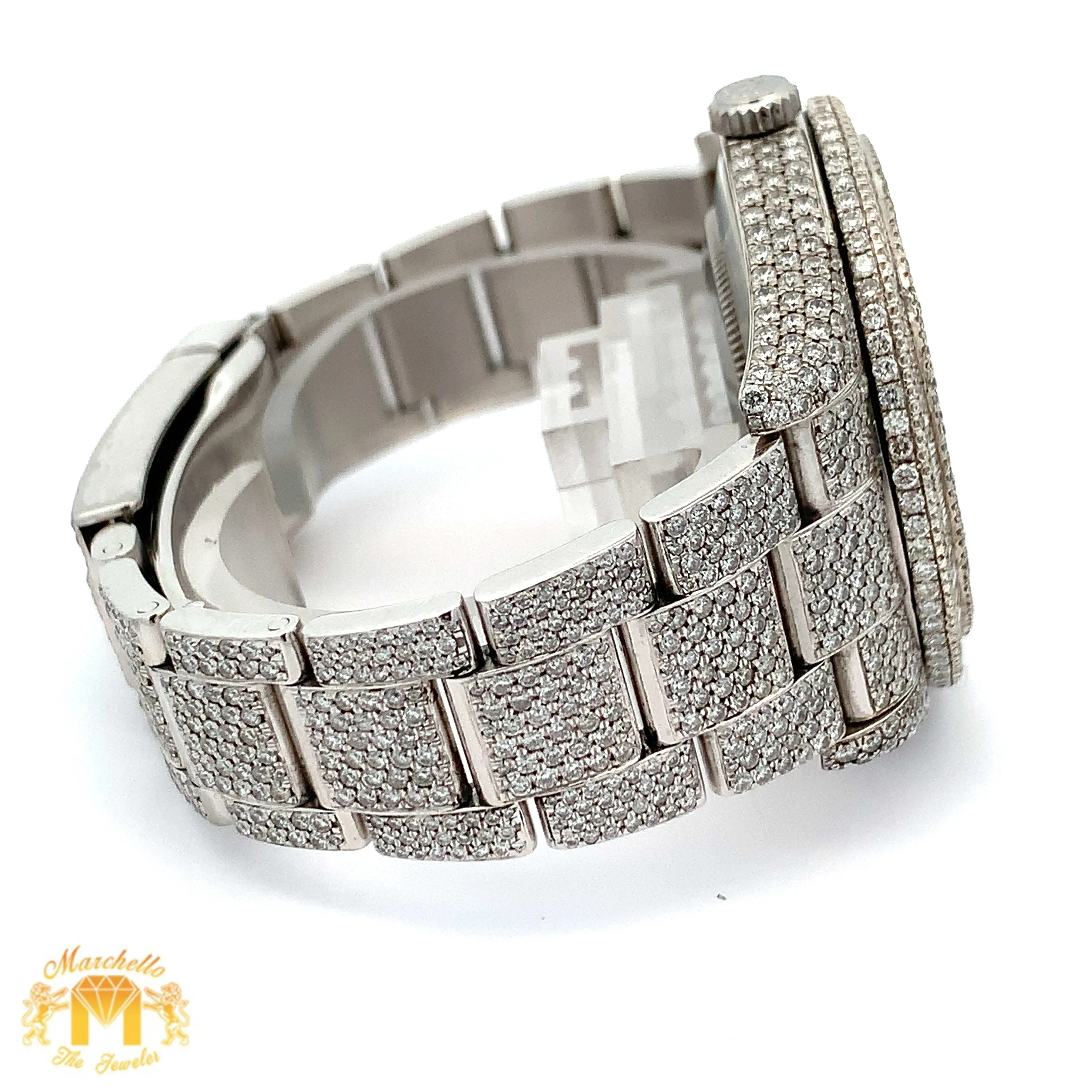 Iced out 41mm Rolex Diamond Watch with Oyster Bracelet