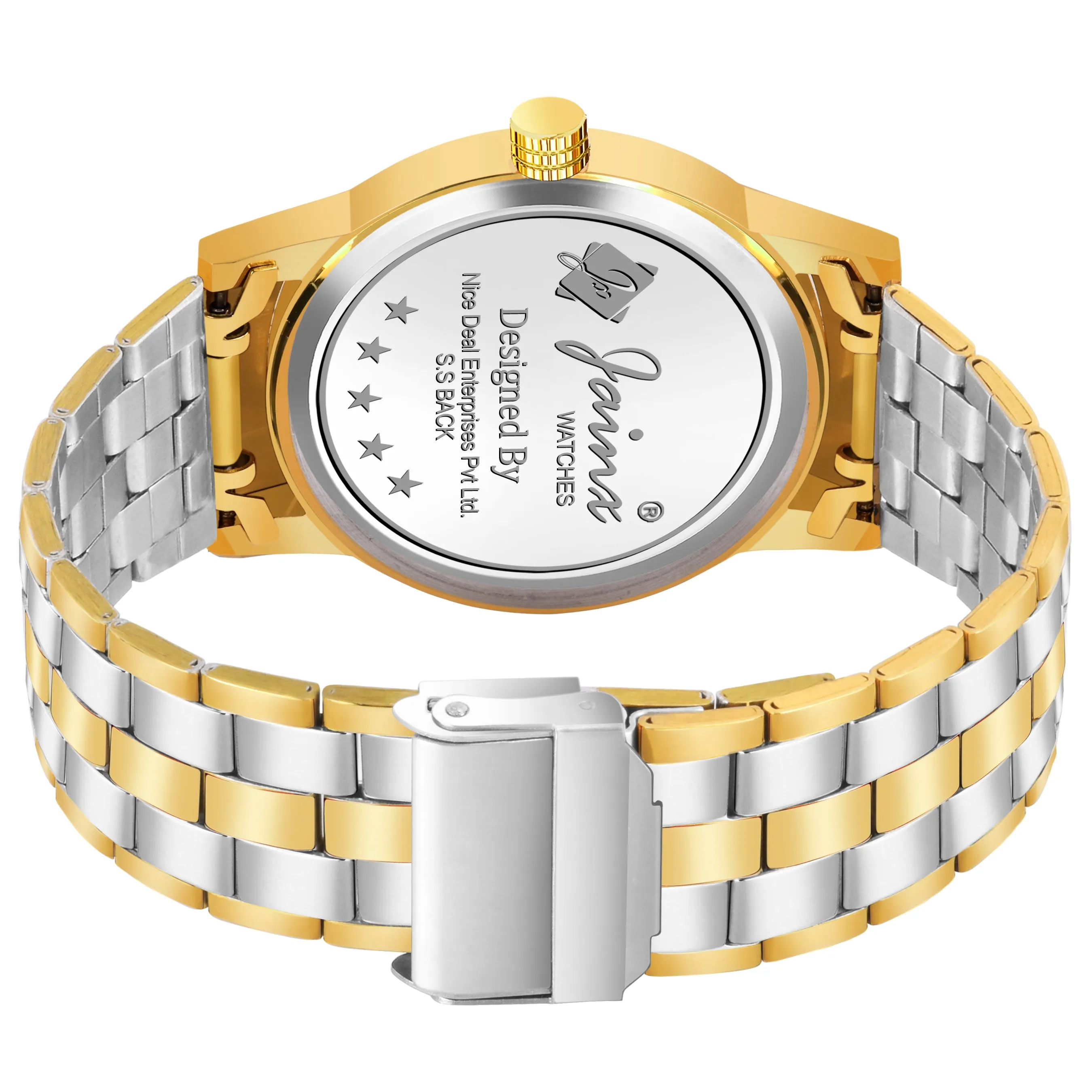 Jainx Premium Day & Date Feature White Dial Analogue Watch For Men - JM1176