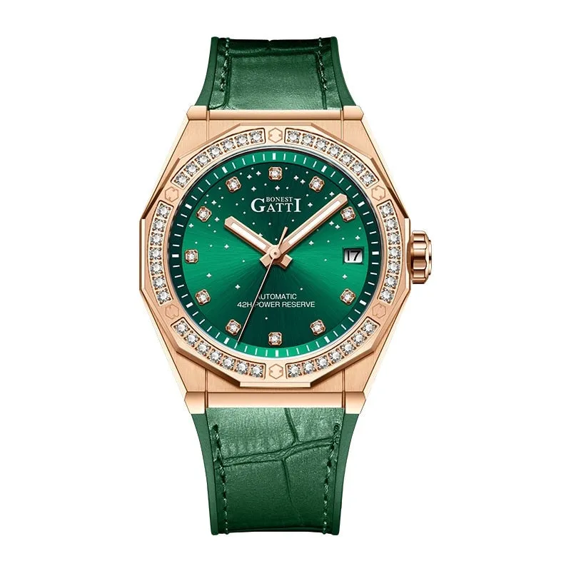 Ladies Fashion Charm Mechanical Automatic Skeleton Waterproof Starry Night Watches