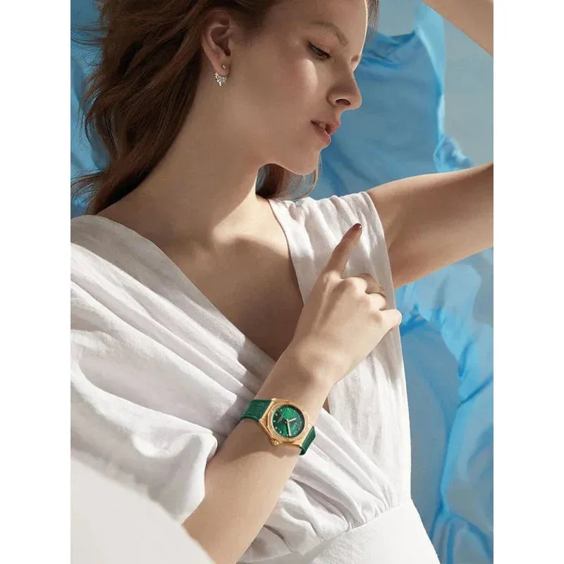 Ladies Fashion Charm Mechanical Automatic Skeleton Waterproof Starry Night Watches
