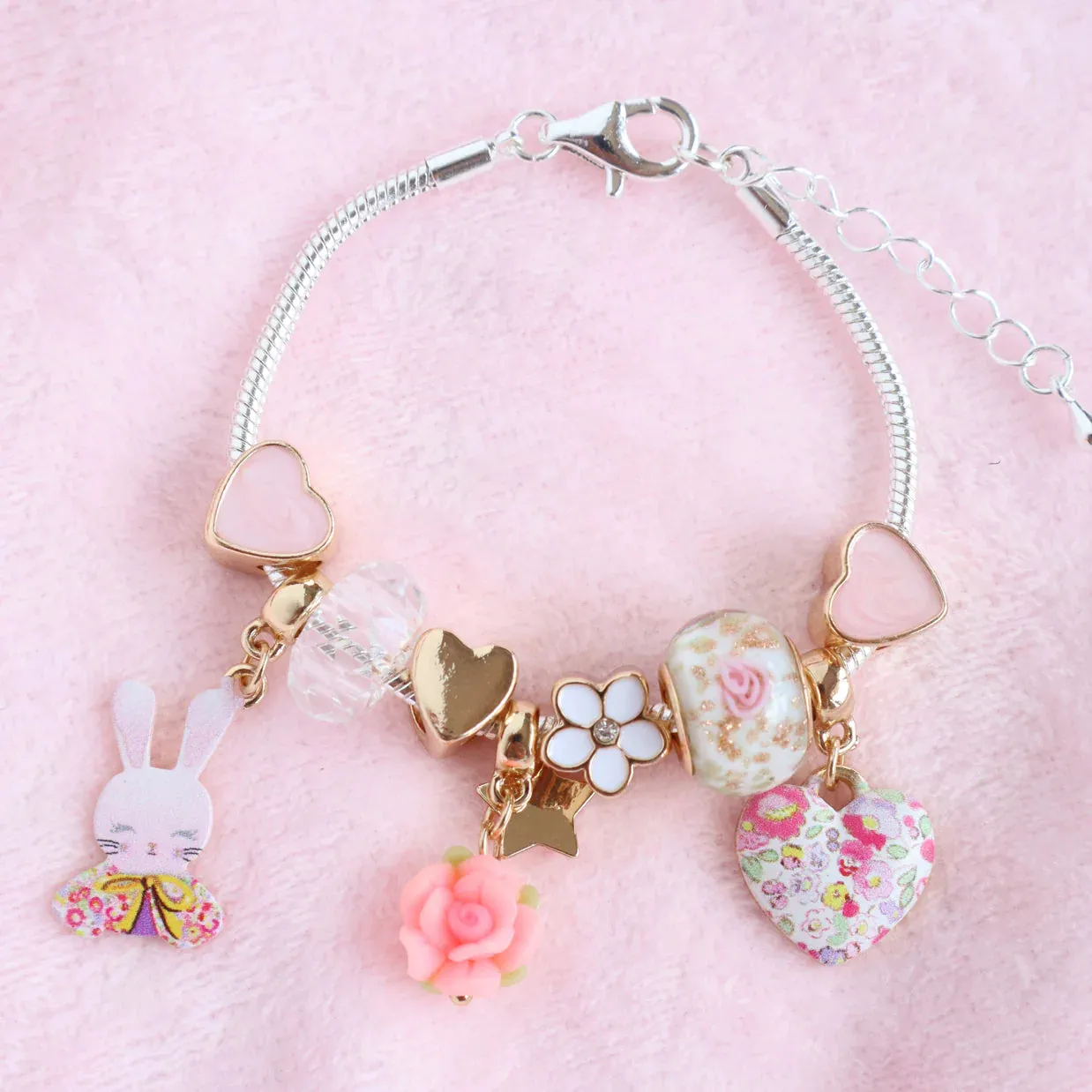 LAUREN HINKLEY PETITE FLEUR BUNBUN CHARM BRACELET