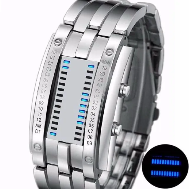 LED Date Bracelet Watch Binary Wristwatch Sport Watches