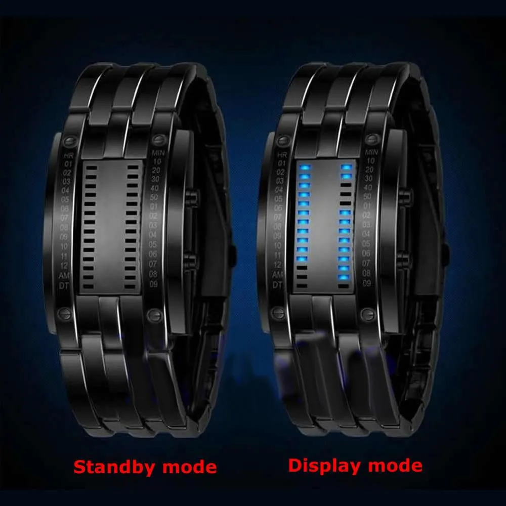 LED Date Bracelet Watch Binary Wristwatch Sport Watches